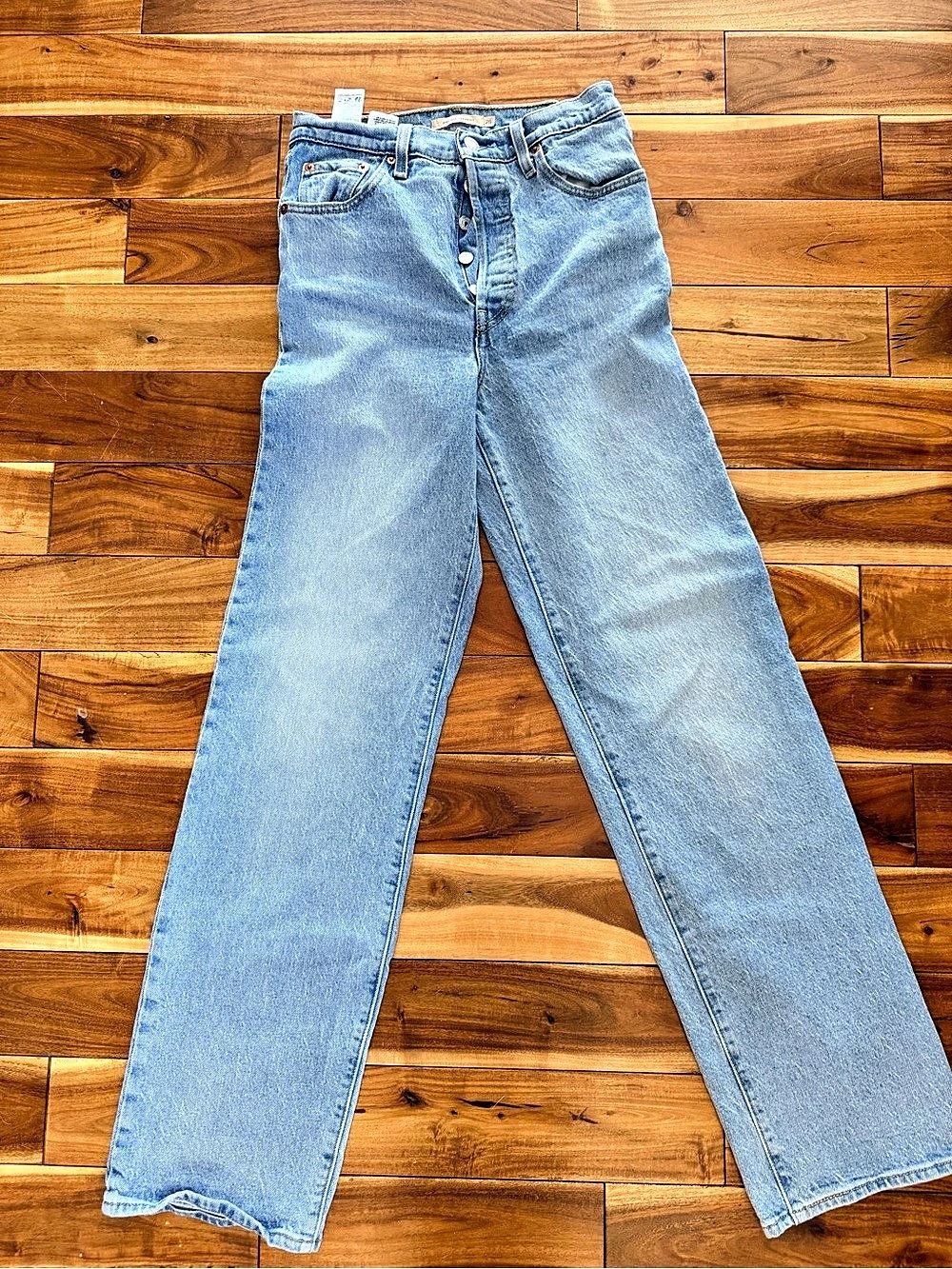 Levi's Ribcage Straight Jeans Blue Waist 26 Like New